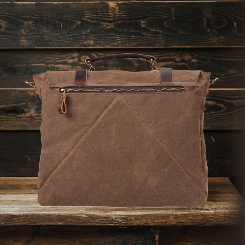 Canvas & Leather Messenger Bag | BRUGES