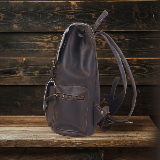 Leather Drawstring Backpack | FLAM