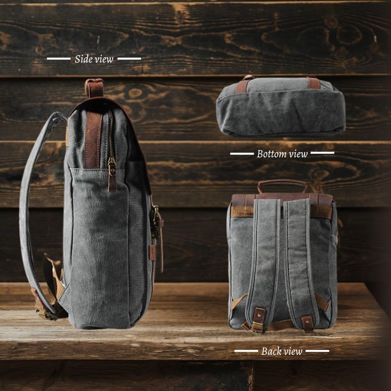 Harlan | Fashion Canvas Leather School Bag