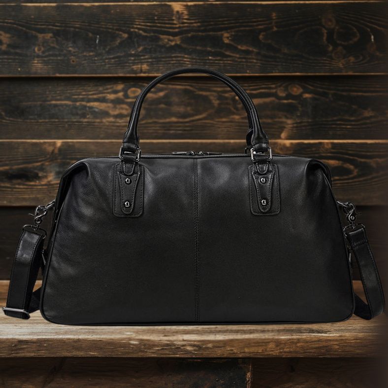 Black Leather Holdall | AALBORG