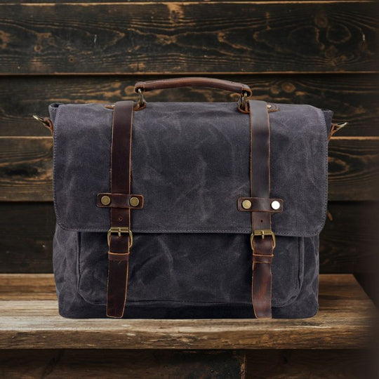 Canvas & Leather Messenger Bag | BRUGES