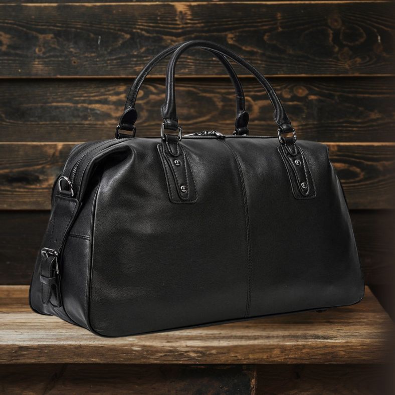 Black Leather Holdall | AALBORG