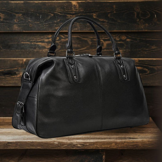 Black Leather Holdall | AALBORG