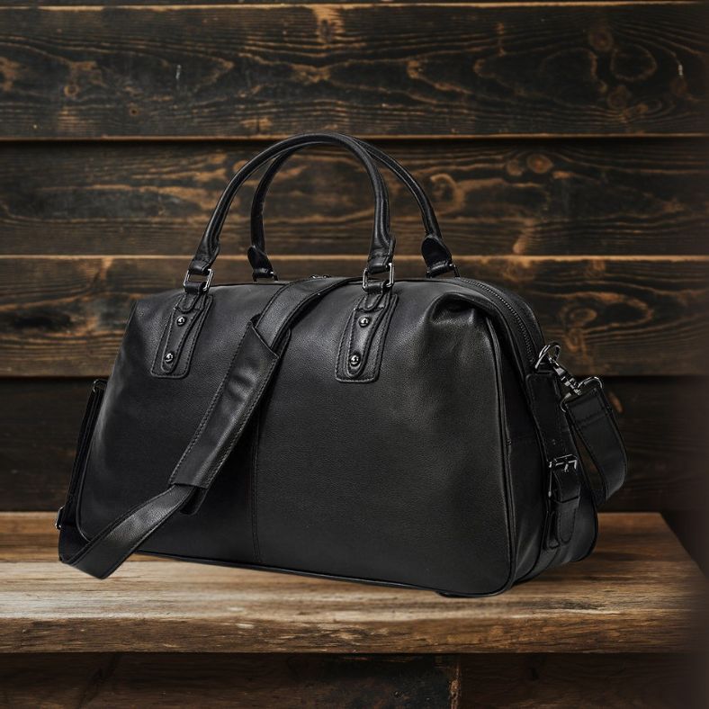 Black Leather Holdall | AALBORG