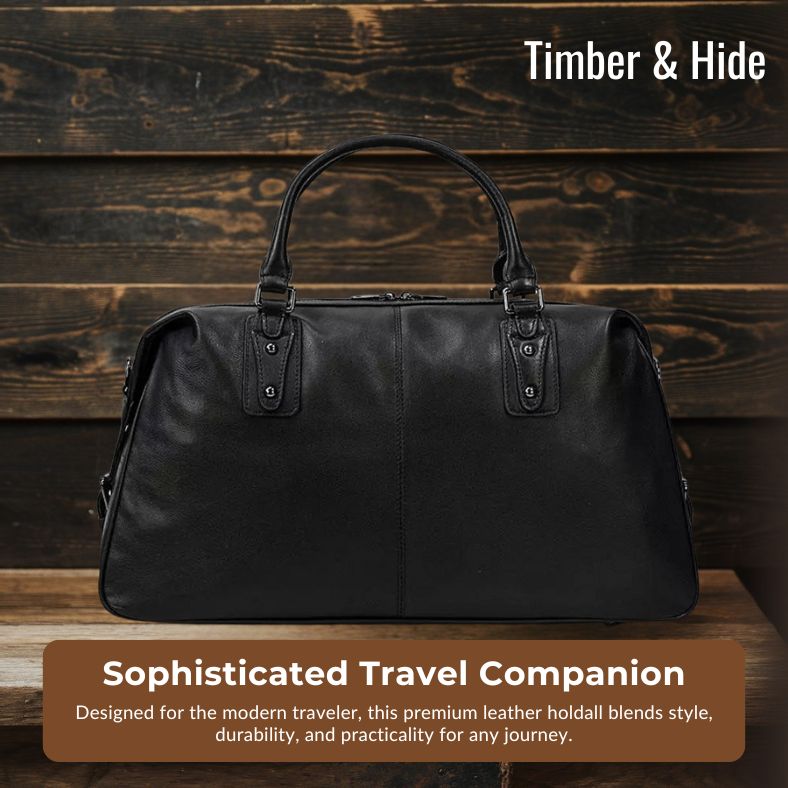 Black Leather Holdall | AALBORG