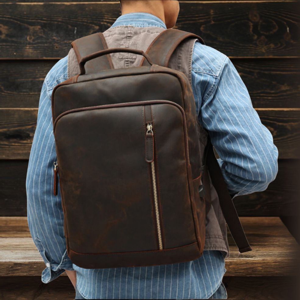 Crazy Horse Leather Backpack | PORTLY