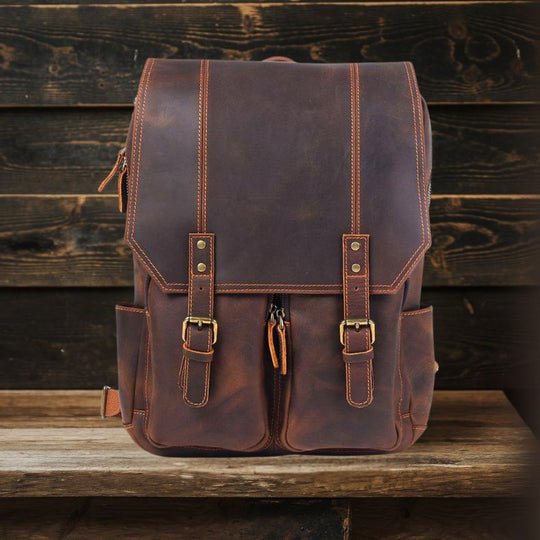 Brown Leather Rucksack | BIEFELD