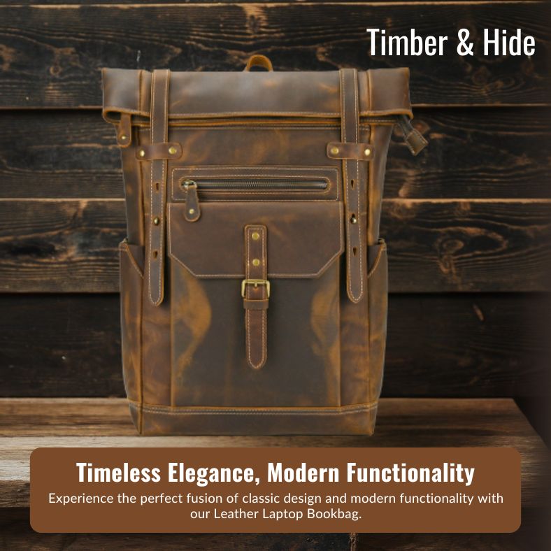 Leather Laptop Bookbag | JASPER