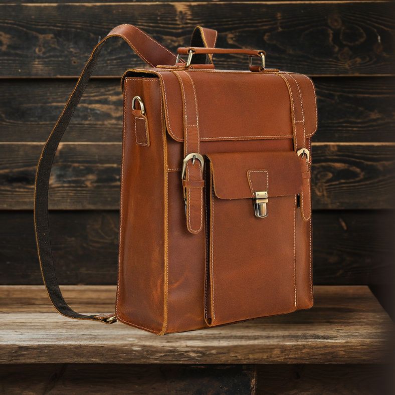 Leather Convertible Backpack | GIRONA