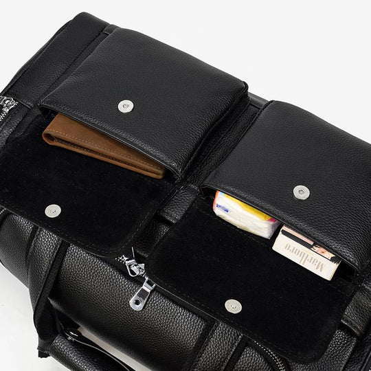 Black Leather Duffle Bag | CHARLEROI