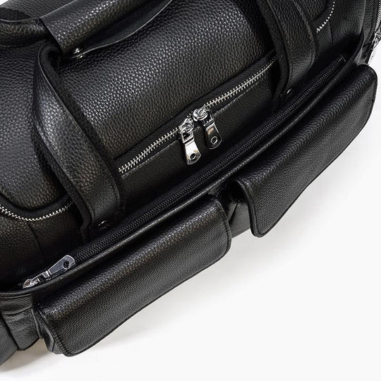 Black Leather Duffle Bag | CHARLEROI