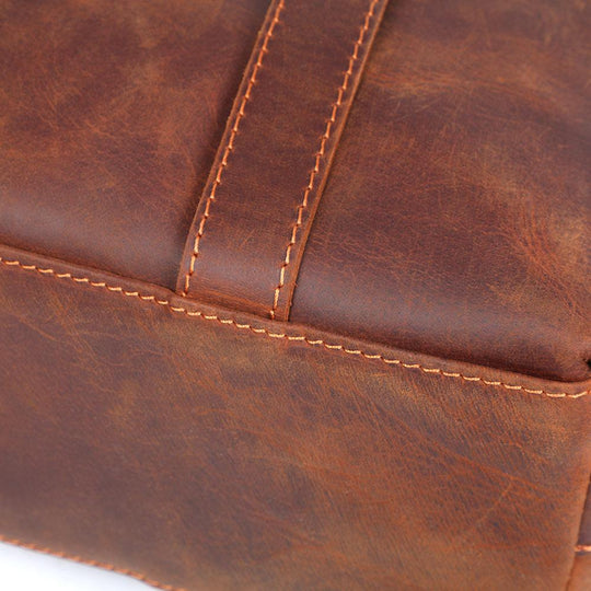 Coffee Leather Tote Bag | METS