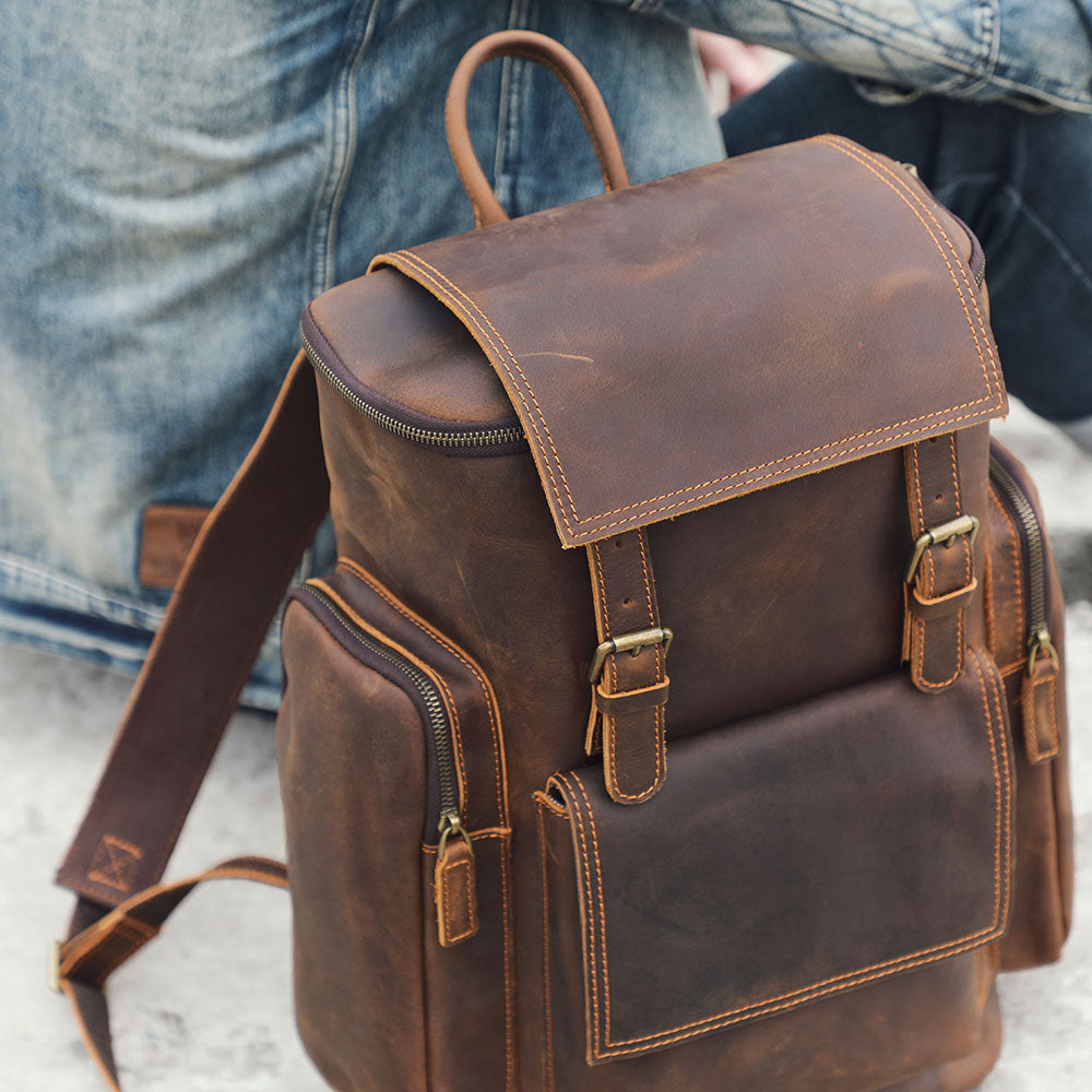 Leather Laptop Backpack | KALMAR