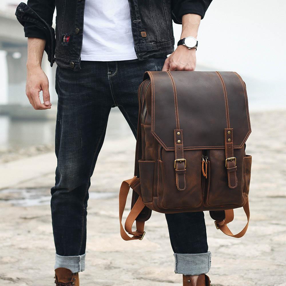 Brown Leather Rucksack | BIEFELD